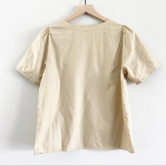 J. Crew Khaki Puff Sleeve Blouse - Picture 2 of 5